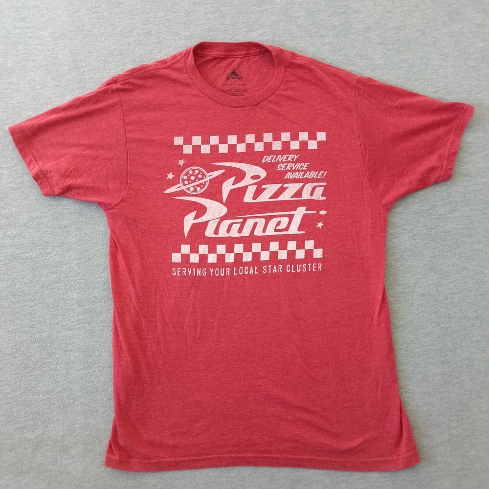 Disney Pixar Toy Story Pizza Planet Graphic Tee Red Heathered Mens Medium
